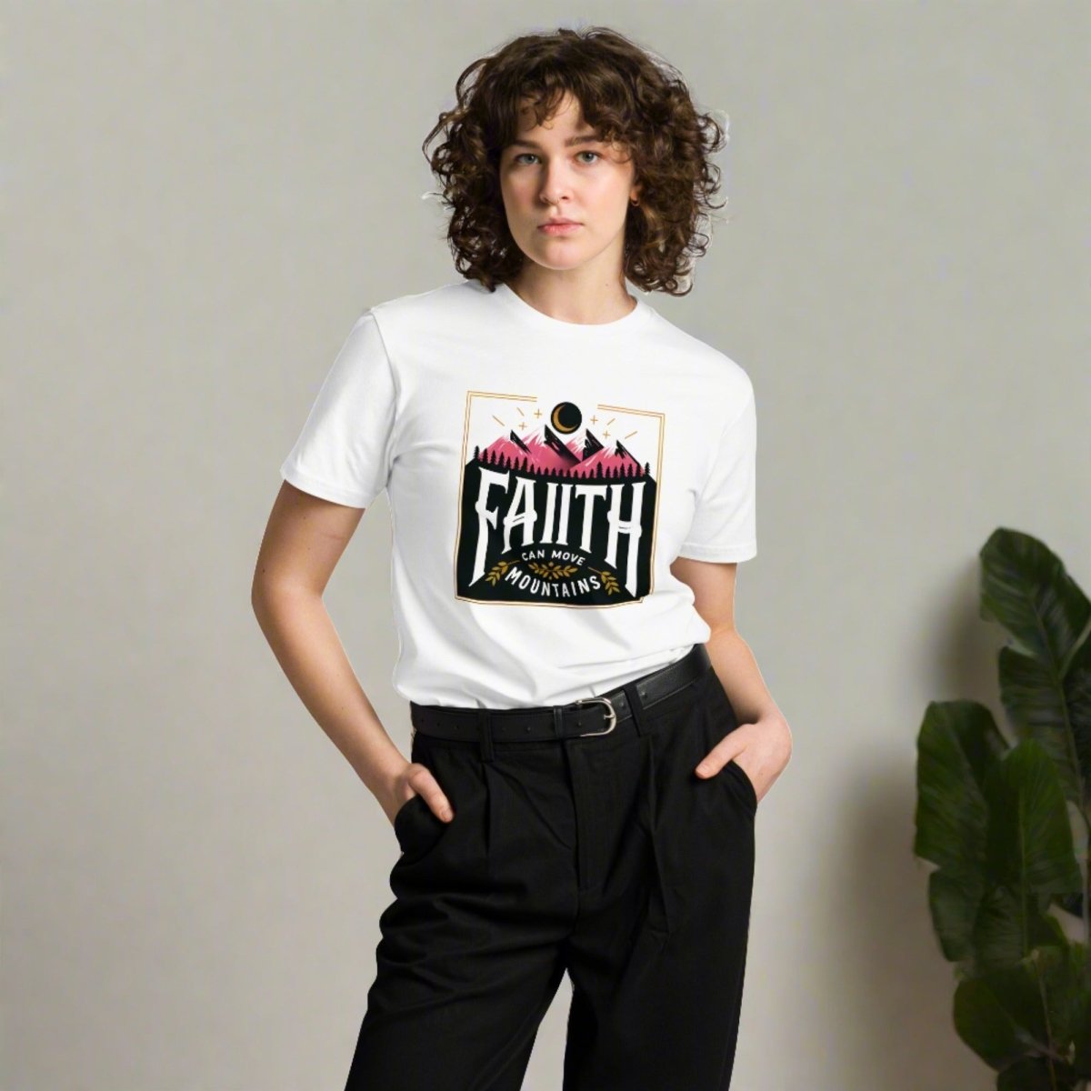 Faith Can Move Mountains premium t-shirt