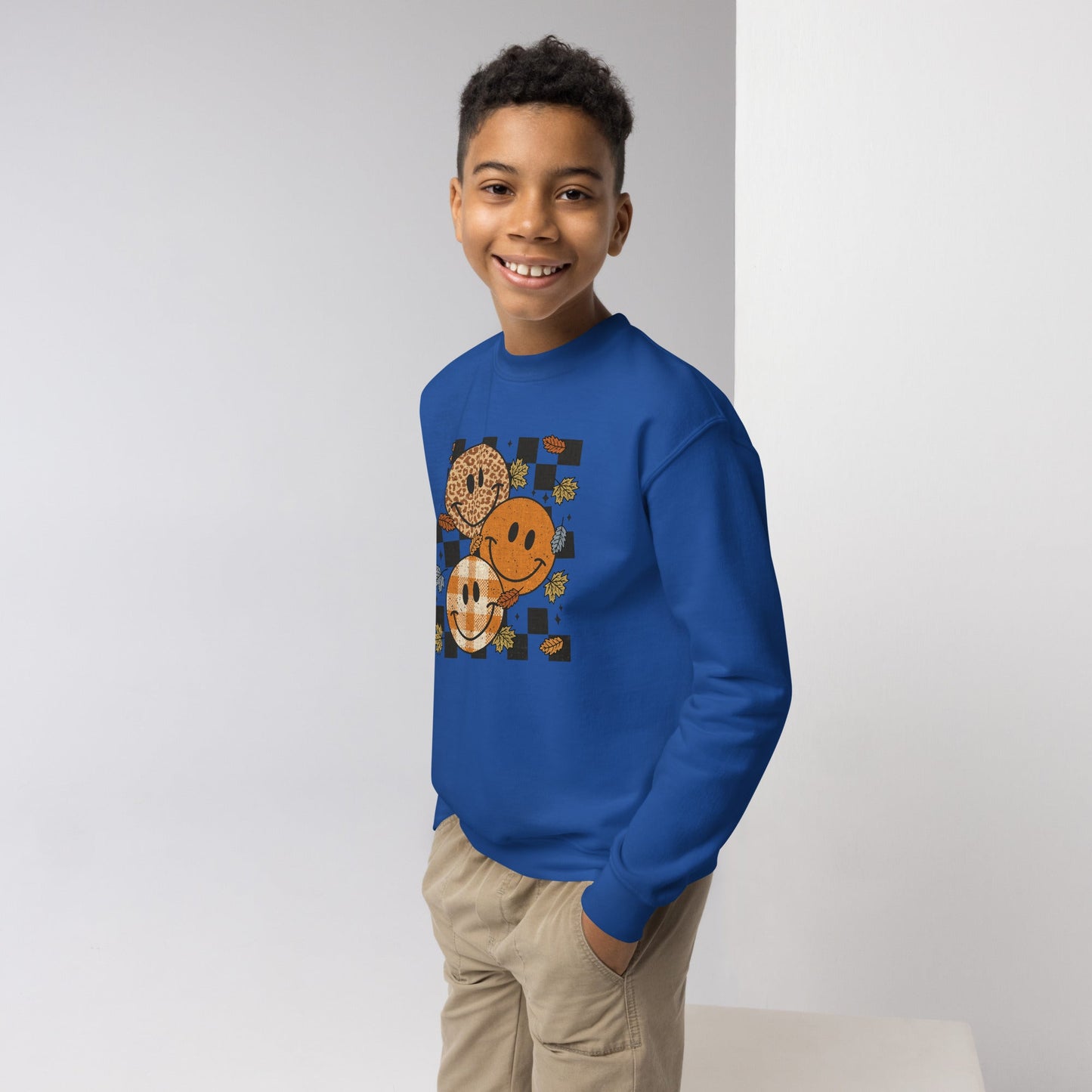 Fall Happy Face Youth Sweatshirt