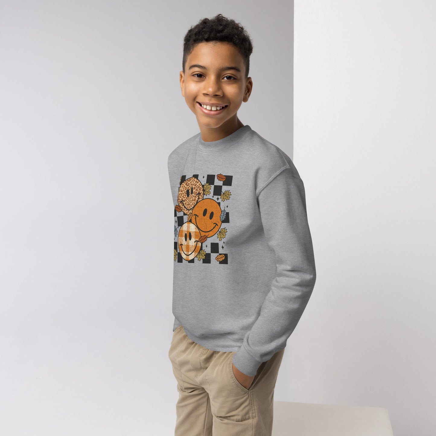 Fall Happy Face Youth Sweatshirt