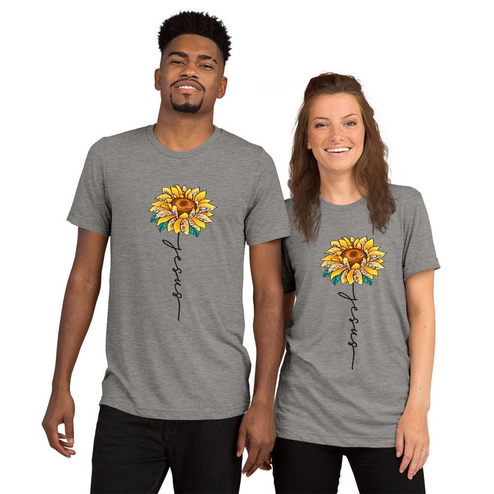 Jesus Sunflower Tri-Blend T-Shirt