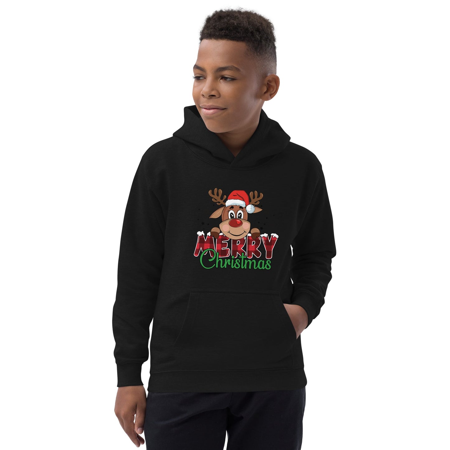 Reindeer Merry Christmas Kids Hoodie