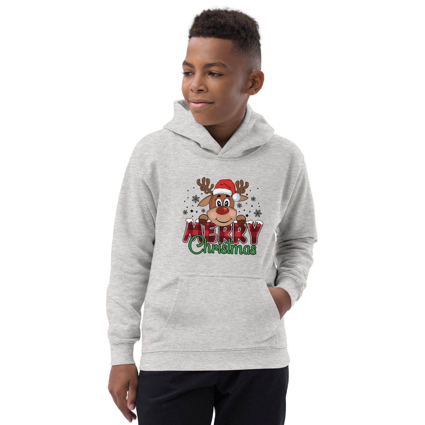 Reindeer Merry Christmas Kids Hoodie