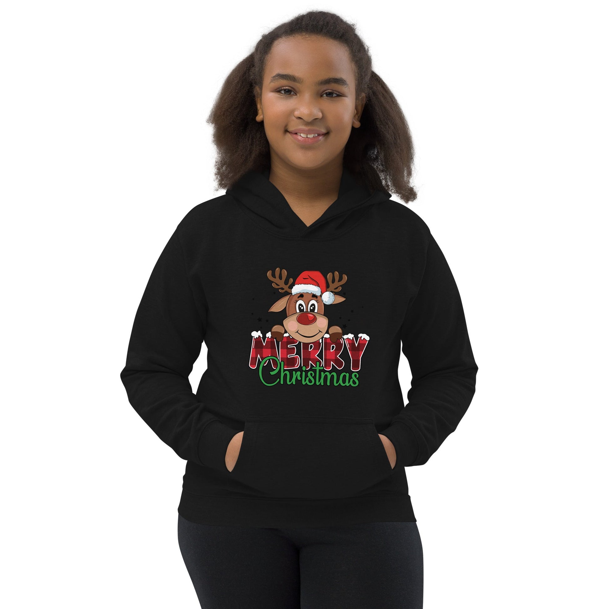 Reindeer Merry Christmas Kids Hoodie