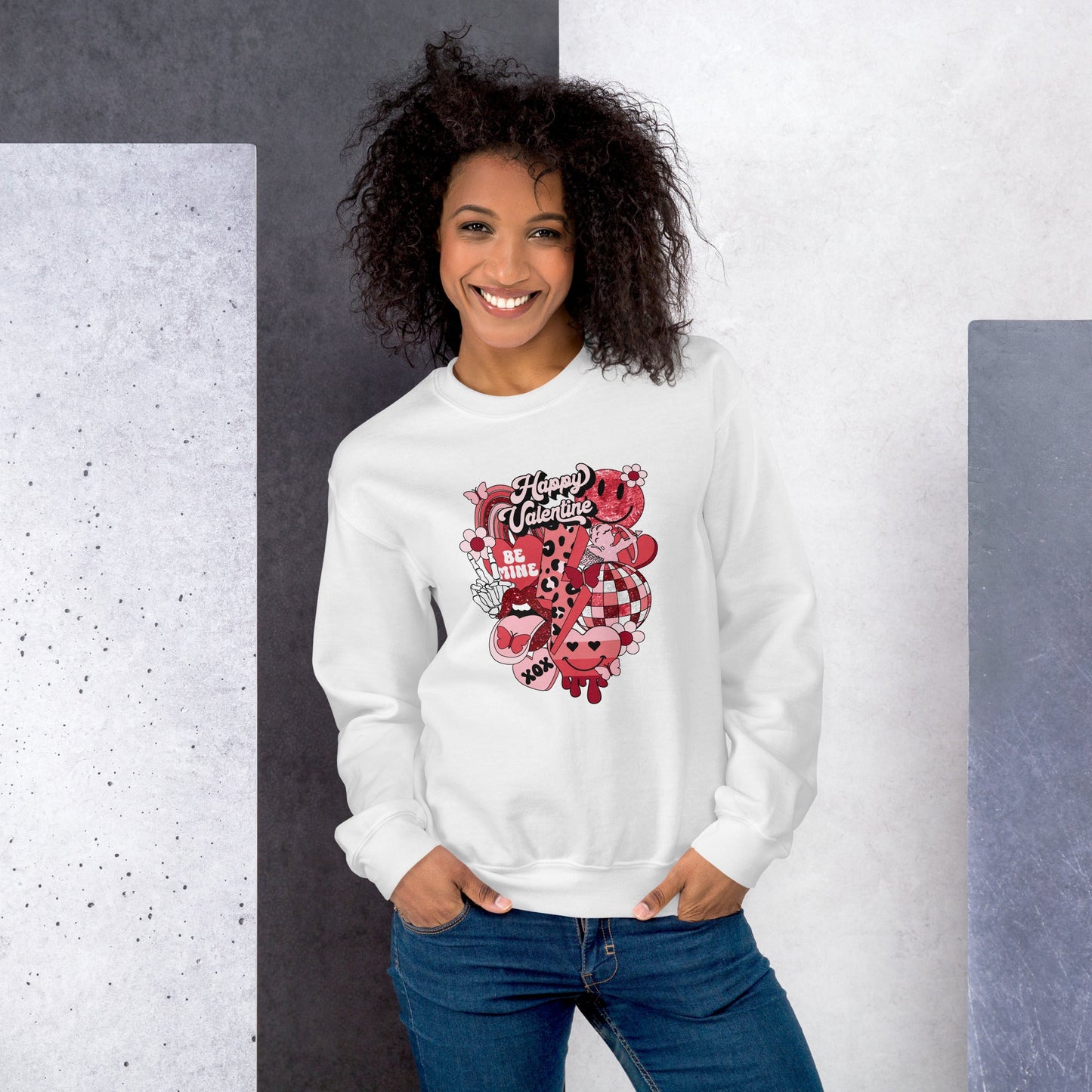 Retro Happy Valentine Mix Sweatshirt