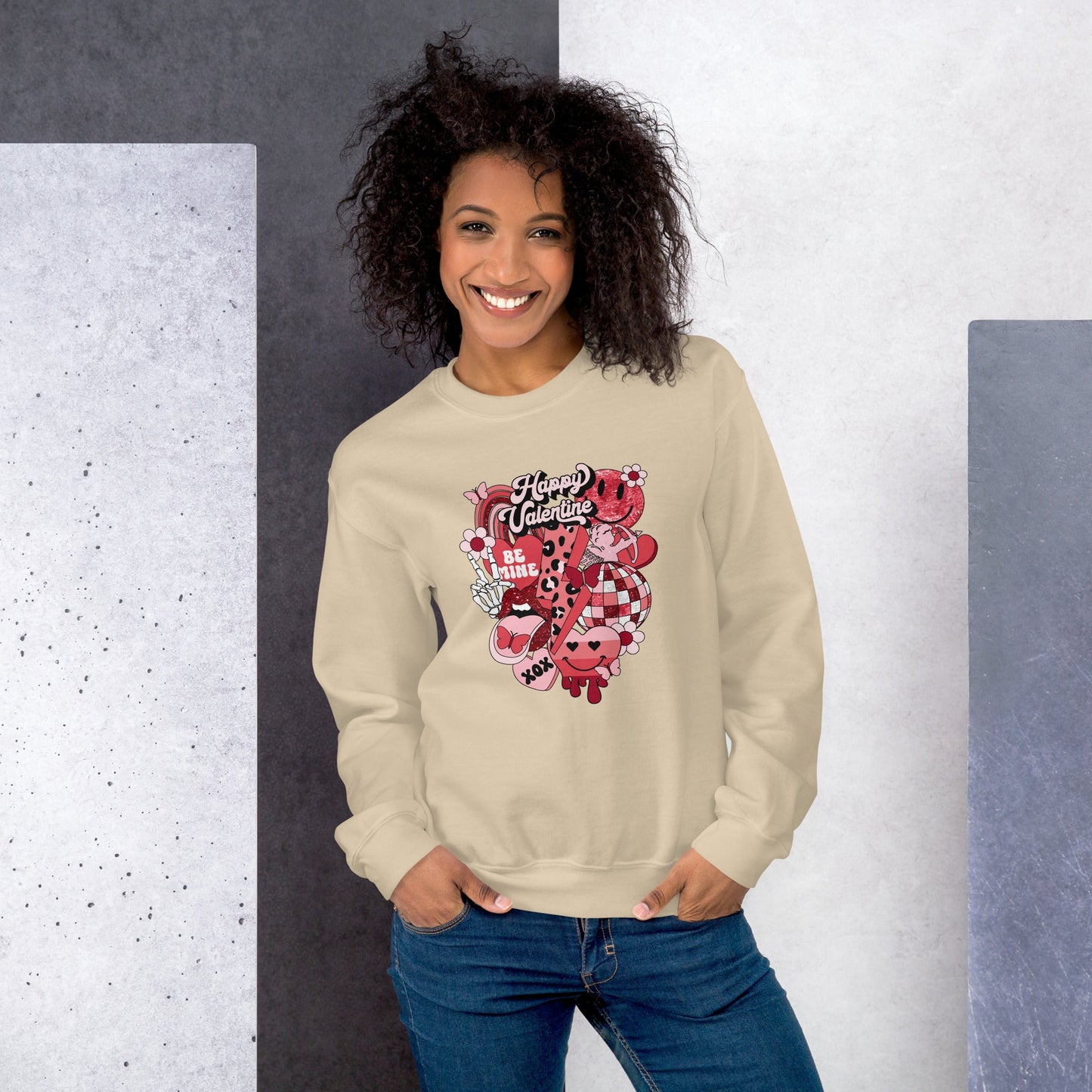 Retro Happy Valentine Mix Sweatshirt