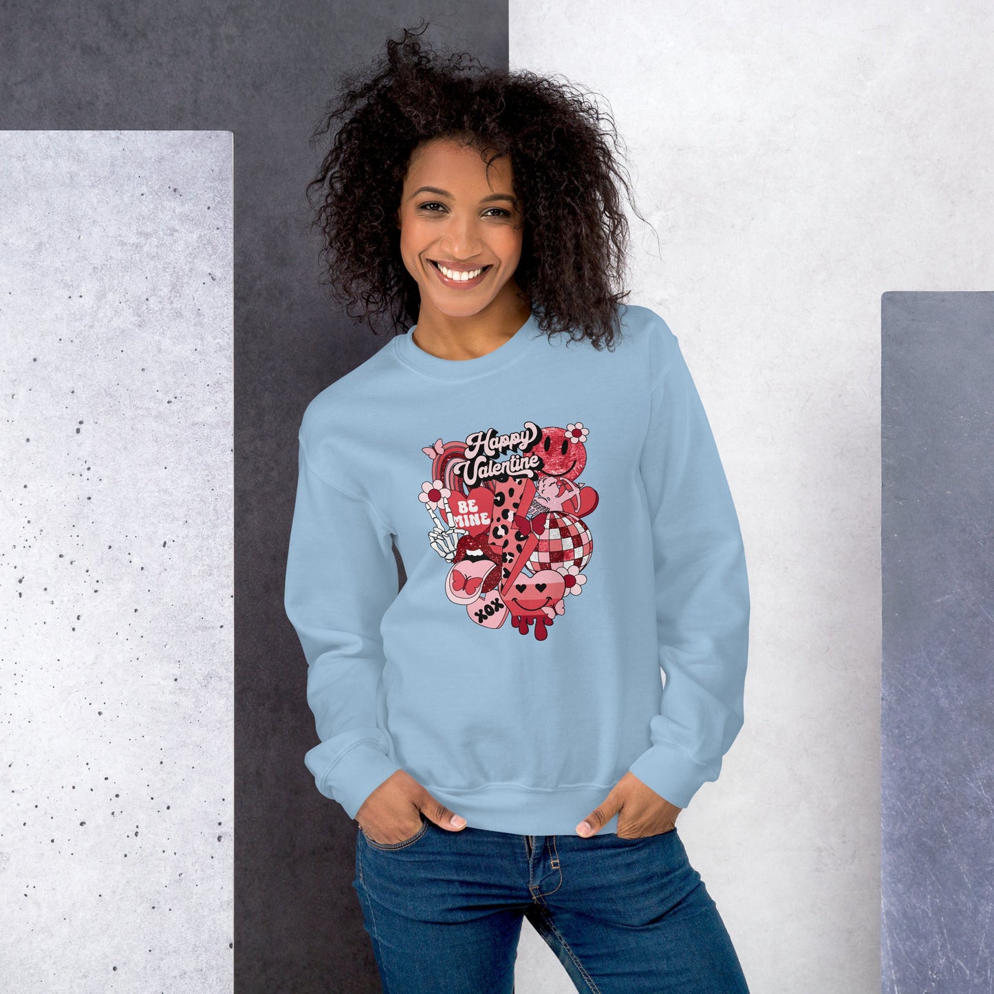 Retro Happy Valentine Mix Sweatshirt